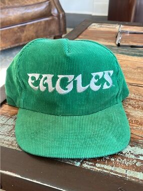 Vintage NFL Starline Philadelphia Eagles Corduroy Snapback Hat Kelly Green